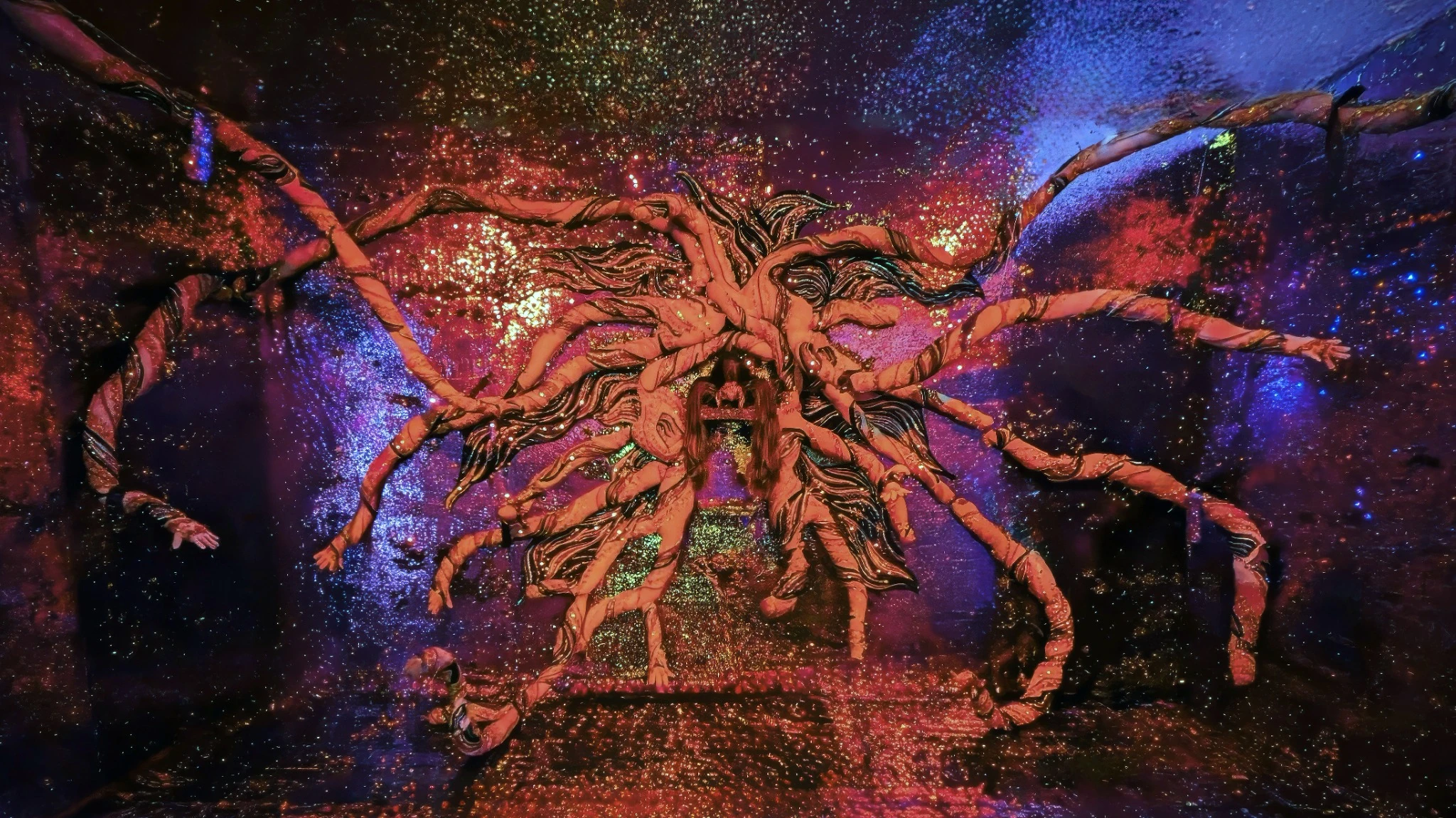 Manghihilot, 2024 installation with sequined walls and tentacular sculpture